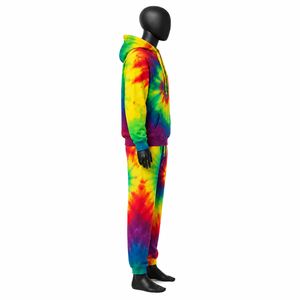 Sudadera con capucha unisex extragrande de algodón teñido anudado, estilo urbano, de alto gramaje, con lavado ácido arcoíris y diseño en espiral, venta al por mayor personalizada 2026 - Product Image 3