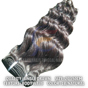 Nueva llegada 100% extensiones de cabello humano Remy virgen Indonesia trama doble textura ondulada Natural Super doble puntas de cabello dibujadas Top - Product Image 4