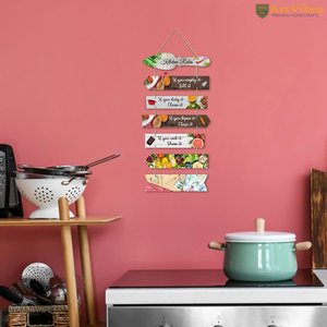 Reglas de Cocina, Arte de Pared de Madera MDF Impreso, Decoración con Citas para Cafetería o Restaurante, Estilo Art Deco - Product Image 2