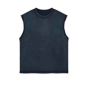 Débardeur surdimensionné personnalisé en coton doux et polyester pour homme, style streetwear hip-hop, idéal pour la gym et l'été - Product Image 4