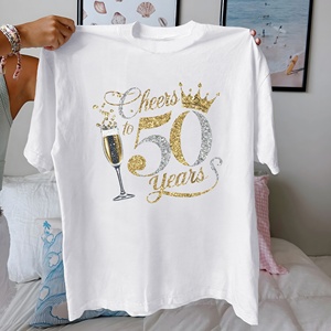 Cheers to 50 Years t-shirt femme en pur coton coupe confortable - Product Image 4