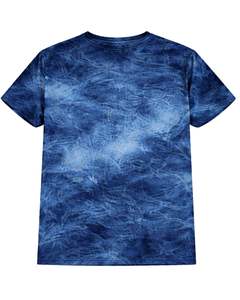 T-shirt bleu délavé pour homme, col rond, manches courtes, en coton, style streetwear décontracté, délavage vintage, personnalisable, OEM, vente en gros, fabricant professionnel - Product Image 2