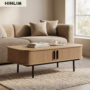 Table basse en bois moderne et durable avec rangement, design Mu-ji, meubles de salon Nuhoom, rectangulaire - Product Image 1