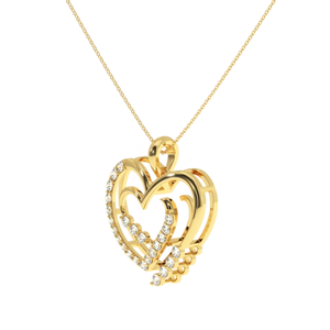 Pendentif Cœur Ouvert Élégant en Or 14K Ajretail avec Diamant Naturel de 0,29 Carat Certifié Couleur HI Clarté VS-SI Symbole d'Amour - Product Image 4