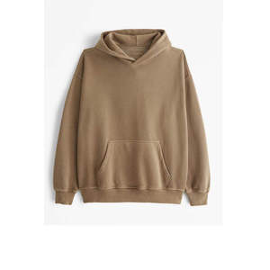 Men's Oversized Hooded Sweatshirt Solid Color Cotton Fleece Casual Regular Sleeve Pocket Design - Product Image 1