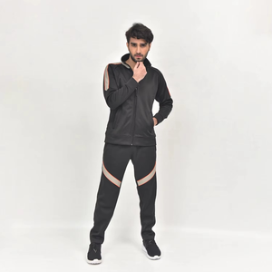 ชุดวอร์มกีฬาฤดูหนาว คุณภาพระดับยิม ระบายอากาศได้ดี มีฮู้ด สำหรับผู้ชาย ผลิตจากโพลีเอสเตอร์ 100% - Product Image 1