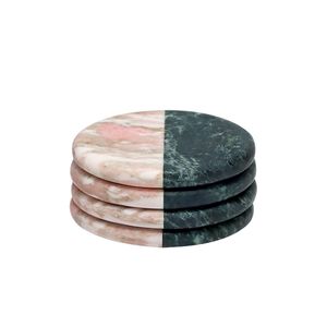 Juego de 4 posavasos de mármol natural, diseño absorbente, para proteger la mesa de la cocina. - Product Image 4