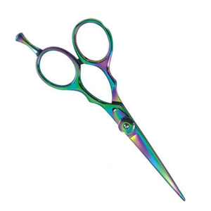 Ciseaux de coiffure professionnels en titane arc-en-ciel, acier inoxydable, fabrication au Pakistan. - Product Image 4
