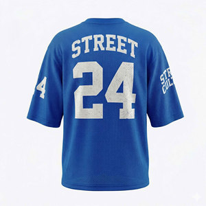 Camiseta de Fútbol de Malla Street 24 Unisex Azul de Manga Corta de Secado Rápido con Cuello Redondo, Ajuste Atlético, Nombre del Jugador Estampado por Transferencia Térmica en la Parte Delantera - Product Image 2