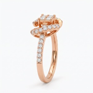 Bague de fiançailles solitaire en diamant de laboratoire mignon, taille brillant, couleur F, monture closée, or 14-22 carats, certifiée par un tiers - Product Image 2