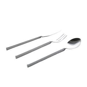 Juego de Cubiertos de Acero Inoxidable con Acabado Mate, Minimalista, Resistente al Óxido, Apto para Lavavajillas, Cuchillo, Tenedor y Cuchara - Product Image 1