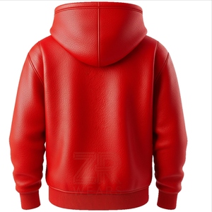 100% High Quality Leather <b>Pullover</b> Hoodie Solid Color Pattern Hooded Collar <b>Men</b>’s Hoodies Streetwear Winter Style For Trendy - Product Image 6