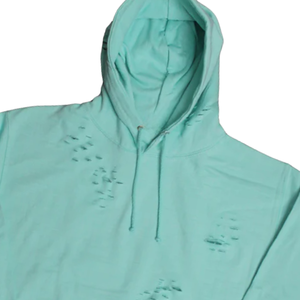 Sudadera con capucha verde menta desgastada, estilo oversize, streetwear, venta al por mayor, sudadera con capucha vintage desgastada - Product Image 3