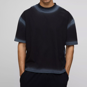 เสื้อยืดคอกลมทรงหลวมโอเวอร์ไซส์ ผ้าถักเนื้อหนา พิมพ์โลโก้ตามสั่ง สไตล์สตรีทแวร์ - Product Image 3