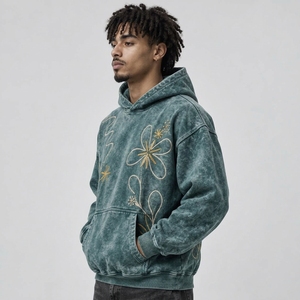 Sudadera con capucha bordada para hombre, diseñada para mayor comodidad con tela de calidad, costuras impecables y estilo versátil para uso diario informal. - Product Image 3