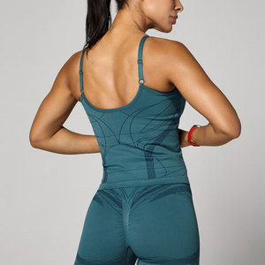 Women Seamless Yoga Wear Clothes Manufacturer Gym High Strength Training Tank Top Body Fit Longline High <b>Compression</b> <b>Vest</b> - Product Image 2