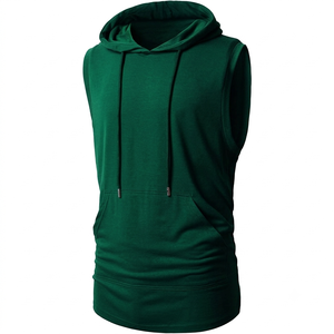 Sudadera con Capucha sin Mangas para Hombre, Sudadera Deportiva de Algodón Premium para Gimnasio, Ropa Deportiva Personalizada de Fábrica, Sudadera con Logotipo Personalizado para Hombre - Product Image 3