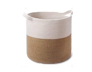 Panier de rangement tissé à la main de haute qualité, écologique, en corde de coton, pour ranger vêtements, jouets, accessoires mobiles, pour la maison et l'hôtel - Product Image 4