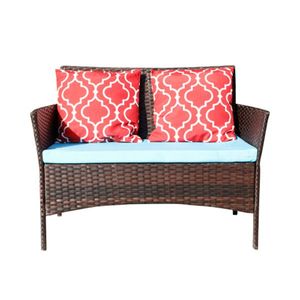Juego de Sofás de Ratán para Exteriores de 4 Piezas, Color Marrón, con Cojines, Muebles de Jardín para Patio - Product Image 2