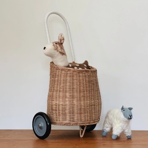 Panier à jouets pour enfant en rotin naturel, sac de poussette, paniers de rangement et décoration pour chambre d'enfant - Product Image 2