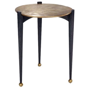 Table d'appoint ronde en métal au design raffiné, table basse de qualité antique, taille personnalisée, en aluminium, pour la finition laiton - Product Image 4