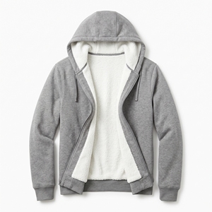 Sudadera con Capucha Casual para Hombre, Invierno, Talla Grande, Forro Polar Sherpa, Interior Cálido, OEM ODM, Venta al Por Mayor de Fábrica | Frontal Personalizado |   MOQ bajo - Product Image 3