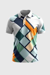 Camiseta de Golf para Hombre, Personalizada, con Tejido Refrigerante, Transpirable, con Letras Bordadas, de Alto Rendimiento, con Cierre - Product Image 5
