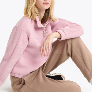 Modern Design Winter Casual 100% Cotton Blended Smooth Texture Women Half Zip <b>Sweatshirt</b> for <b>Gym</b> Workouts Outdoor Activities - Product Image 4