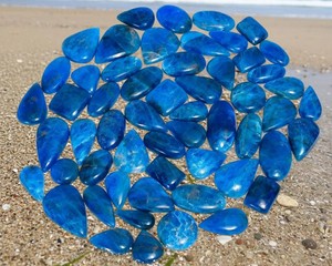 Lote de Cabujones de Apatita Azul, Piedras Preciosas Naturales Azules Pulimentadas, Piedras Sueltas al por Mayor, Suministros para la Fabricación de Joyería - Product Image 3