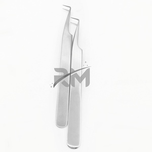 แหนบต่อขนตา RMI Silver Anti-Static ปลายเรียบ 10 มม. ด้ามจับเพชร รุ่นปกติ 90 องศา - Product Image 3