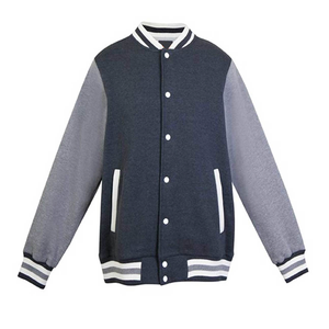 Blouson universitaire homme rouge et blanc, col mandarin, boutons recouverts, coupe droite, couleurs personnalisables, en toile coupe-vent, idéal pour l'hiver - Product Image 3