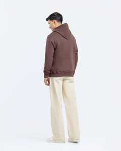 Sweat-shirt à capuche marron pour homme, coupe classique, en coton French Terry, décontracté, pour l'automne, avec poche avant - Product Image 2