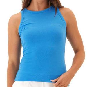 Women Blue Knitted Sleeveless Tank <b>Top</b> O Neck Casual Breathable Solid Color Style - Product Image 6