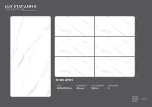 Carreaux de porcelaine brillants de qualité supérieure, format 600x1200, grand format, pour sols et murs, pour maisons de luxe, bureaux et intérieurs commerciaux. - Product Image 5