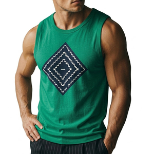 High Quality Men's Graphic Tank Top Wholesale Custom Streetwear Fashion Sleeveless Shirt Stylish Athletic Wear Tank Top For Men - Product Image 3