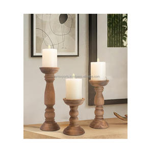 Bougeoir en bois fabriqué à la main Design Vintage rustique pour la décoration intérieure salon chambre bureau décoration de table de noël - Product Image 1