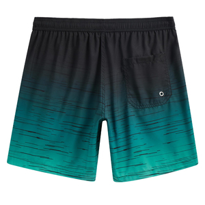 <b>Men</b>’s Green Gradient Sublimated Printed Swim Shorts Quick Dry Beach <b>Trunks</b>, Summer Surf and Pool Swimwear with Drawstring Waist - Product Image 2