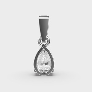 IGI Certified Lab Grown Pear Shape Diamond Solitaire Pendant in <b>Solid</b> 925 Sterling <b>Silver</b> Teardrop Pendant for Women - Product Image 4