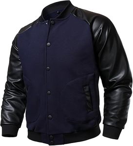 Chaqueta Varsity de Lana y Viscosa Transpirable de Alta Calidad, Nueva Moda, Impermeable, para Otoño y Primavera, Estilo Urbano, Corte Regular - Product Image 3