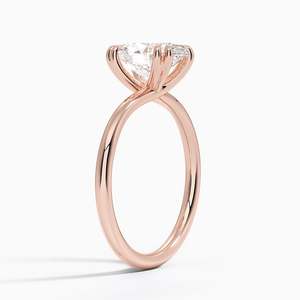 Dulce Double Claw Prong <b>Solitaire</b> Engagement <b>Ring</b> with Moissanite 14K Gold Plated for Wedding & Anniversary - Product Image 4