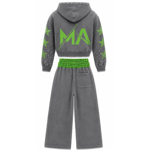 Conjunto Deportivo para Hombre, Color Morado y Rosa con Estampado de Estrellas, Lavado a la Piedra, 100% Algodón, 450 Gsm, Lavado Ácido, Corte Holgado Informal, Ropa de Invierno - Product Image 5