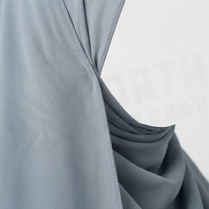 Hiyab de poliéster de color sólido para mujer, tela jersey, agradable al tacto, para uso diario, pañuelo étnico de Oriente Medio. - Product Image 4