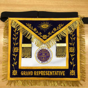 Delantal Masónico de la Gran Logia para Maestro Masón, Bordado a Máquina, Diseño Personalizado - Product Image 2