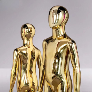 Manichino per Bambini Cromato in Plastica Dorata e Argentata, Espositore per <span class=keywords><strong>Abbigliamento</strong></span> a Figura Intera - Product Image 4