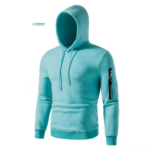 เสื้อฮู้ดดี้คุณภาพสูง สีพื้น ผ้าฝ้ายเฟรนช์เทอร์รี่ ทรงปกติ สวมใส่สบาย เหมาะสำหรับฤดูใบไม้ร่วง มีกระเป๋าหน้า พร้อมลายพิมพ์ - Product Image 2