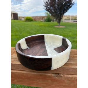 Tazón de Comedor Elegante y Sostenible de Madera y Resina, Decoración para el Hogar para Servir Frutas y Alimentos - Product Image 4