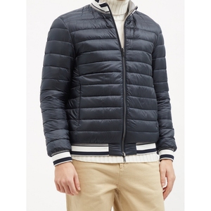 Men's Green Quilted Jacket Stand Collar Zipper Closure Windproof Casual Autumn Outerwear 100% Polyester - Product Image 2