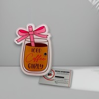 Palette magnétique pour extensions de cils, motif café glacé mignon, pour l'été, pour artistes en cils, support acrylique personnalisé pour cils, forme papillon ovale