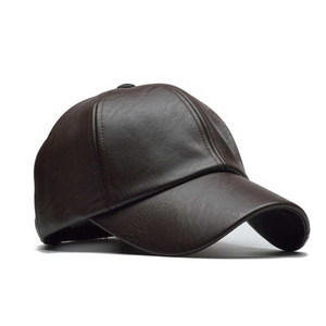 Casquette de baseball en cuir marron unisexe, ajustable, style décontracté, à porter en toutes saisons - Product Image 6