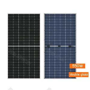 Ad alta efficienza 590W 600W 610W 605W 144 celle 182mm celle solari bifacciali pannello solare bifacciale moduli solari con doppio vetro